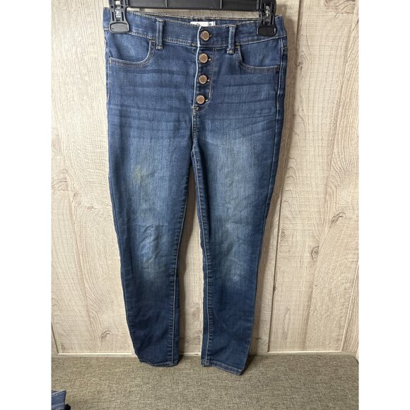 Lot of 3 Jordache Super Skinny Girls Blue Jeans Size 12 Button Fly Stretch Denim - Picture 10 of 12